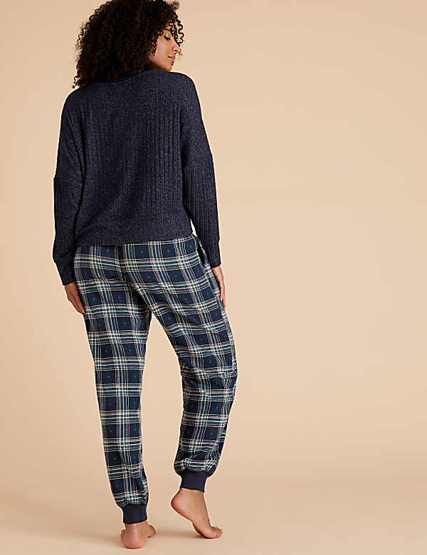 Cotton Checked Pyjama Bottoms