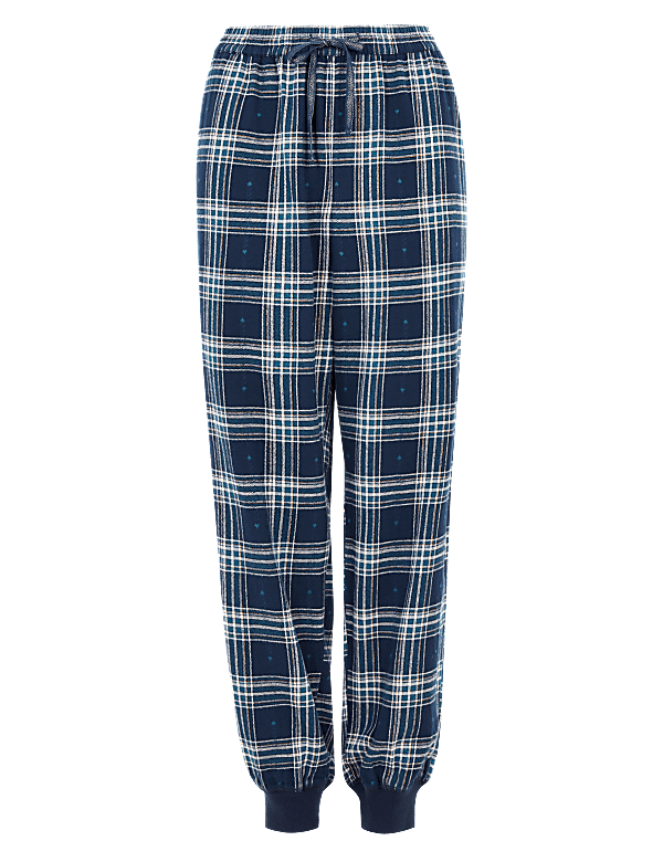 Cotton Checked Pyjama Bottoms