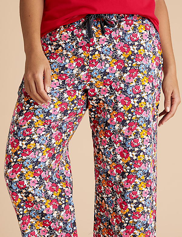 Buy Floral Woven Pyjama Pants at Marks Spencer