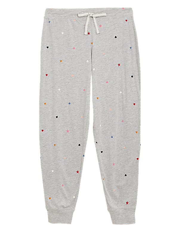 Cotton Star & Heart Cuffed Pyjama Pants