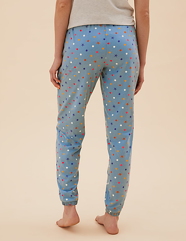 Cotton Spot Print Cuff Joggers
