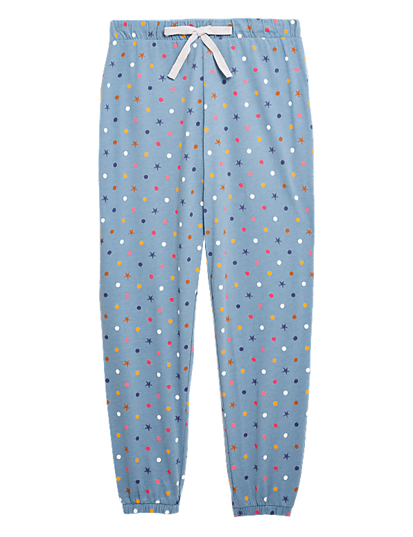 Cotton Spot Print Cuff Joggers