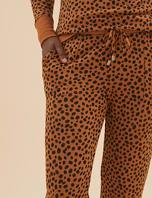 Cosy Knit Lounge Cheetah Cuff Joggers
