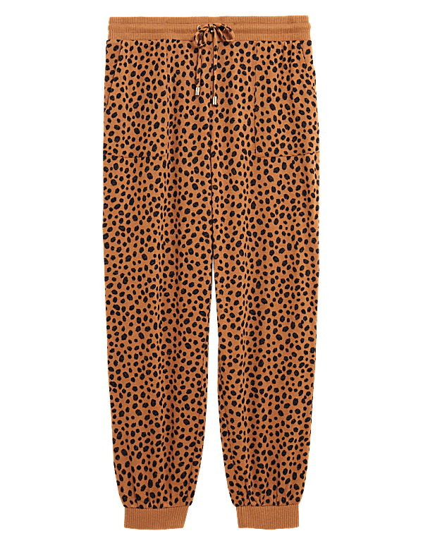 Cosy Knit Lounge Cheetah Cuff Joggers