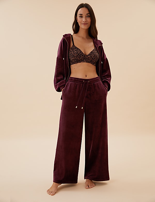 Flexfit&trade; Velour Lounge Wide Leg Pant