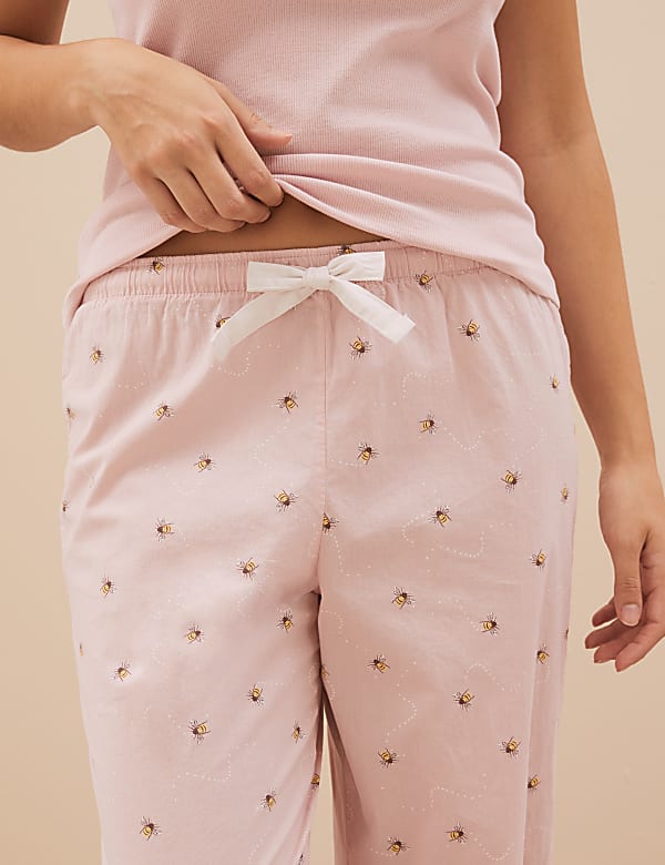 Pure Cotton Bee Print Pyjama Bottoms