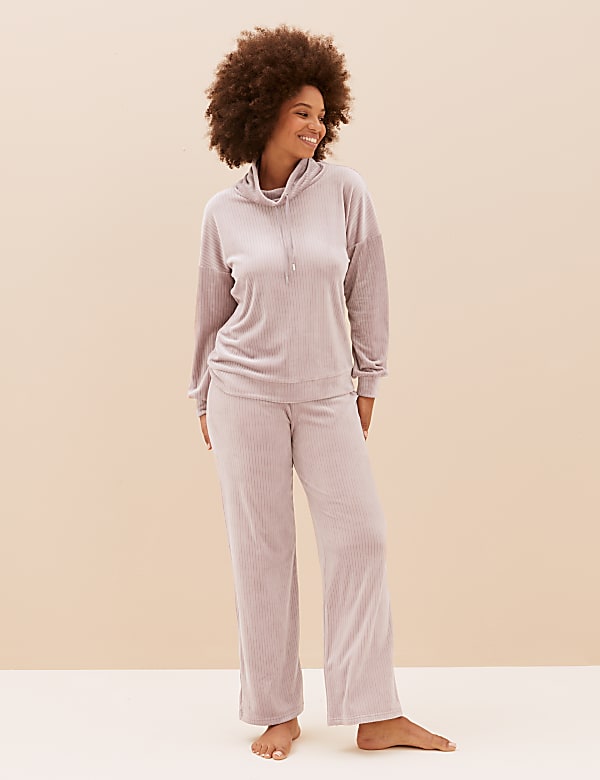 Buy Velour Ribbed Lounge Joggers at Marks Spencer