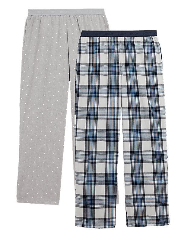 2pk Cotton Pyjama bottoms