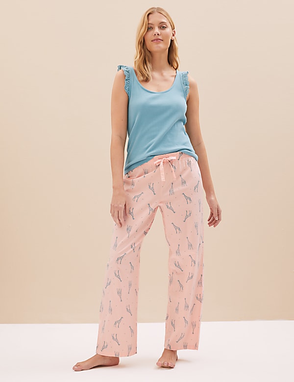 Pure Cotton Giraffe Print Pyjama Bottoms