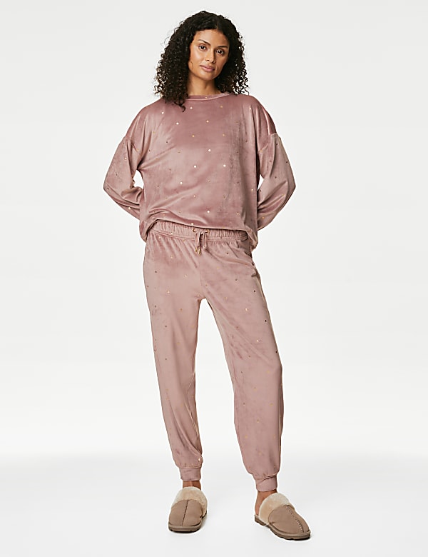 Marks and spencer velour joggers best sale