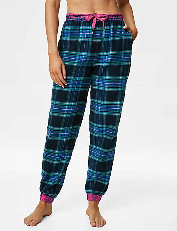 Pure Cotton Checked Pyjama Bottoms