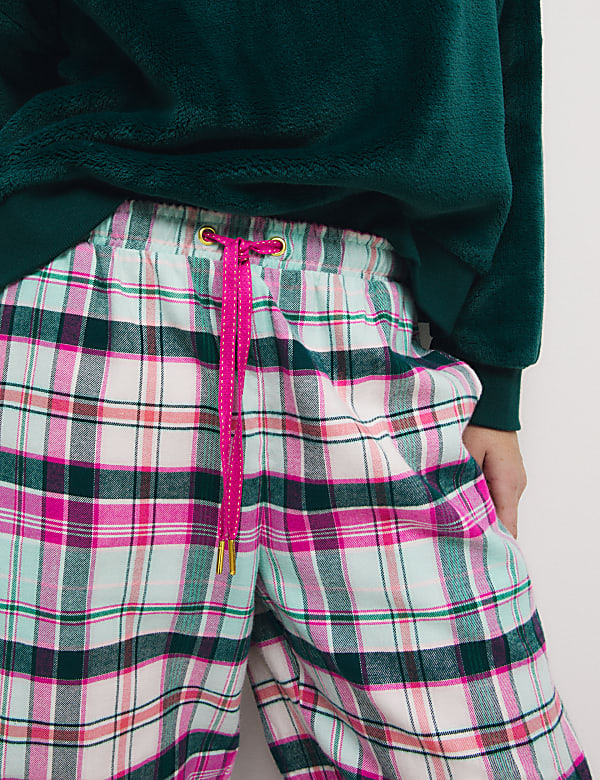 Pure Cotton Checked Pyjama Bottoms - CN