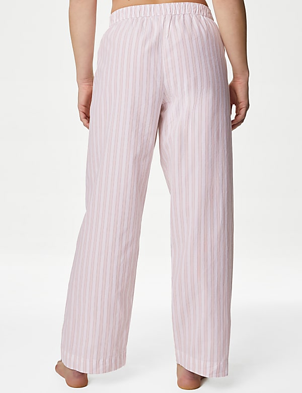 2pk Cool Comfort™ Pure Cotton Striped Pyjama Bottoms