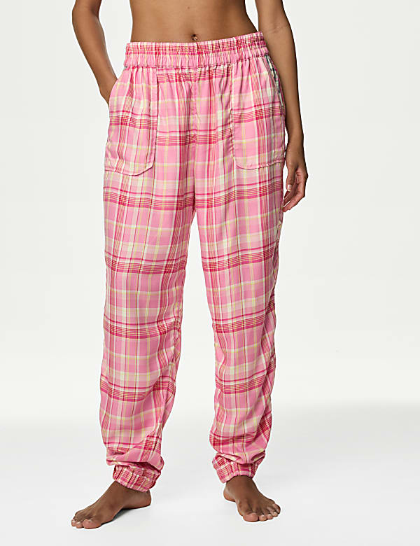 Checked Cuffed Hem Pyjama Bottoms