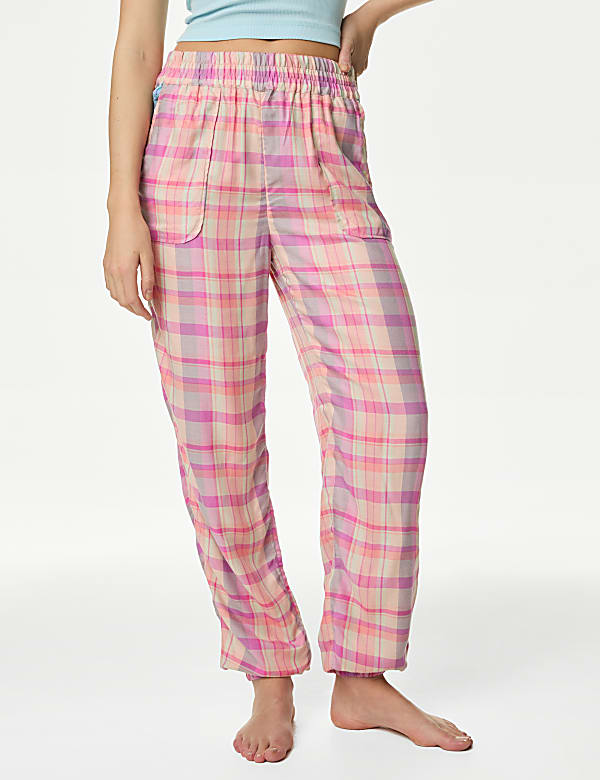 Checked Cuffed Hem Pyjama Bottoms