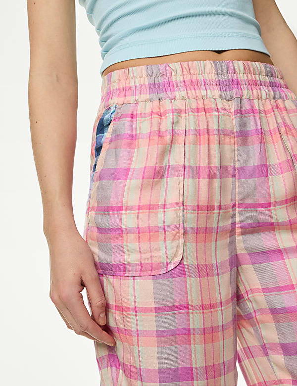 Checked Cuffed Hem Pyjama Bottoms