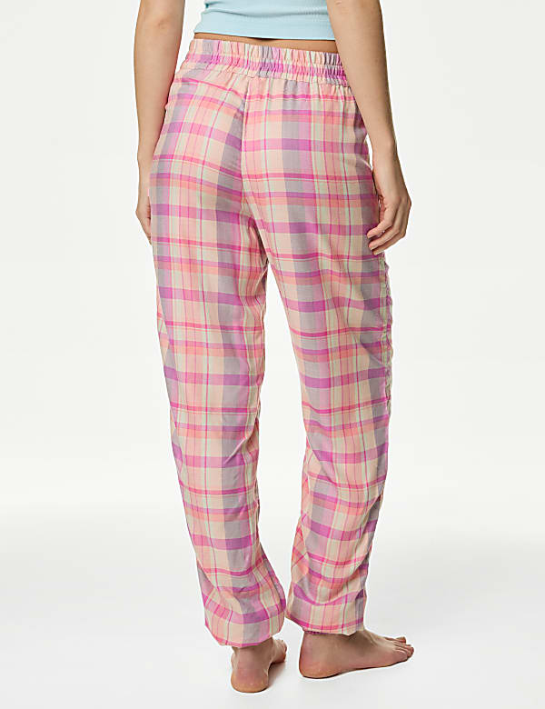 Checked Cuffed Hem Pyjama Bottoms