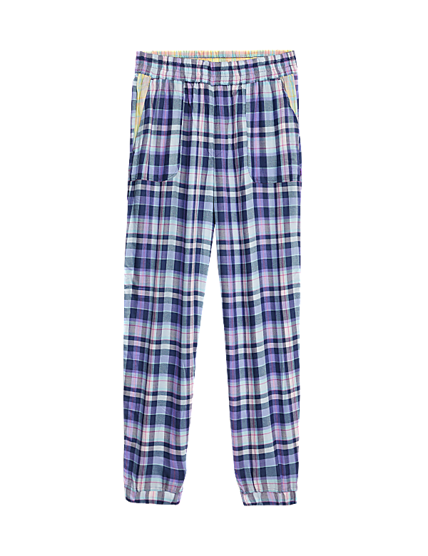 Checked Cuffed Hem Pyjama Bottoms