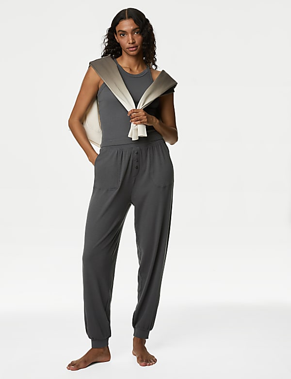 Cotton Rich Rib Lounge Joggers CHARCOAL Joggers M S DE
