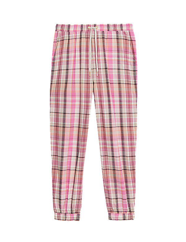 Pure Cotton Checked Pyjama Bottoms