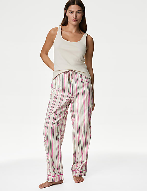 Pure Cotton Striped Pyjama Bottoms - PT