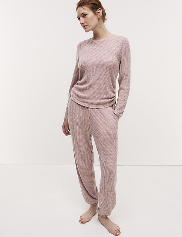 Cosy Waffle Cuffed Hem Lounge Joggers