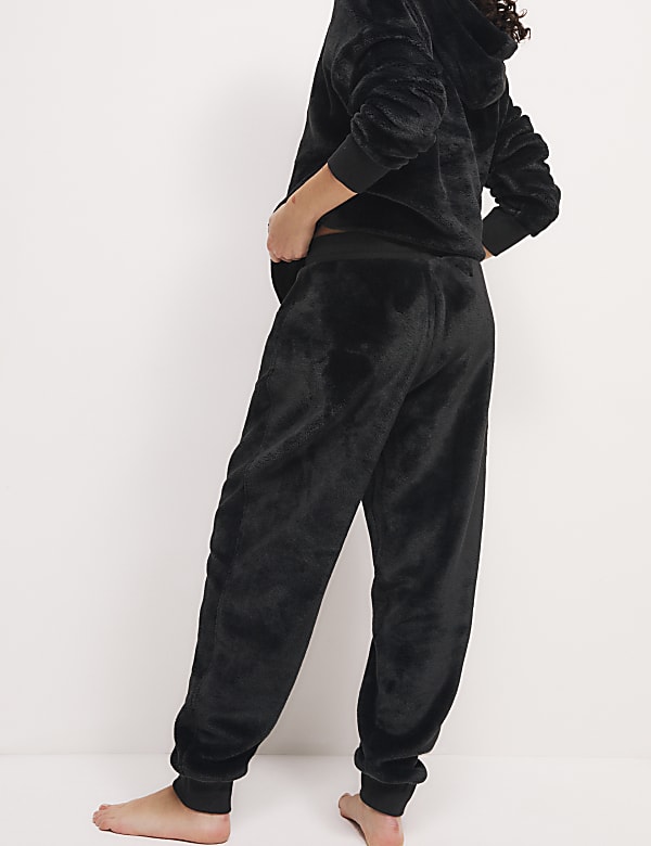 Faux Fur Fleece Cuffed Hem Lounge Joggers - JE