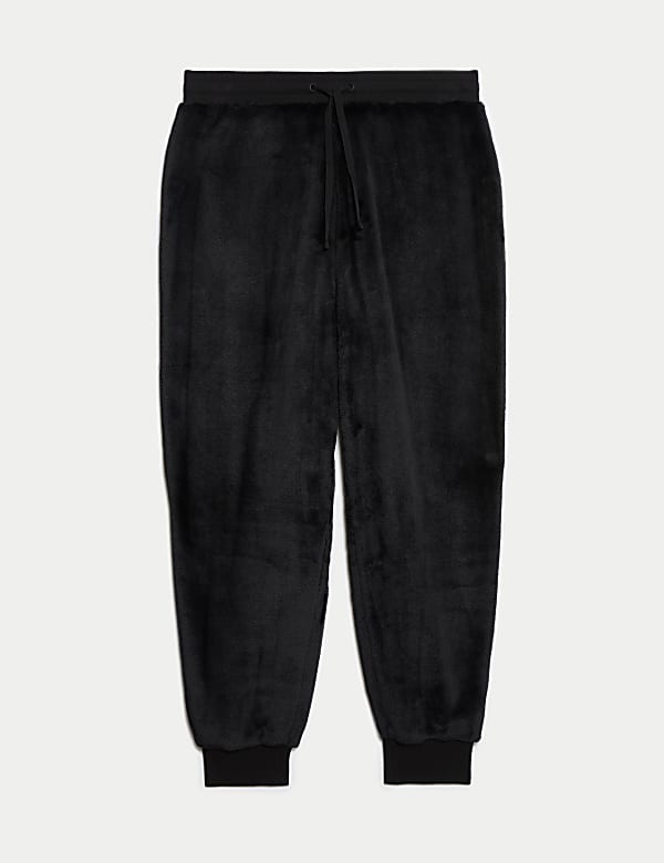 Faux Fur Fleece Cuffed Hem Lounge Joggers - JE