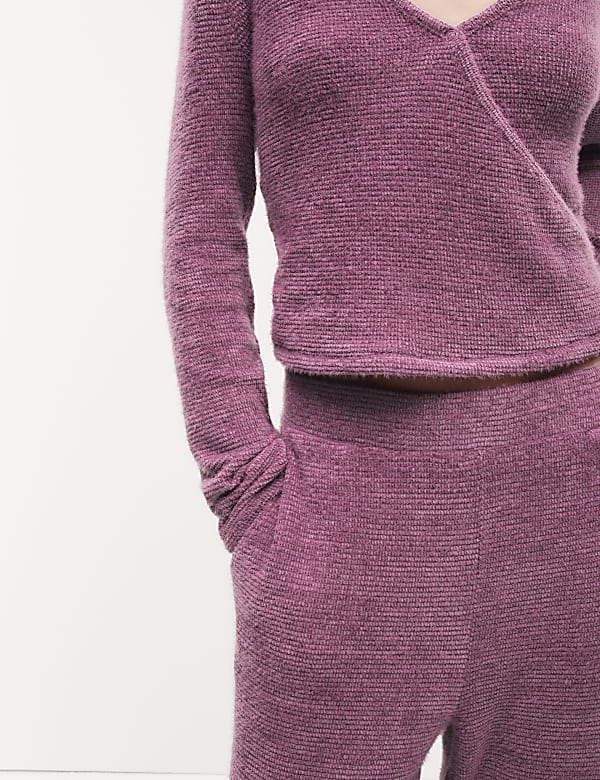 Feather Knit Cuffed Hem Joggers - JE
