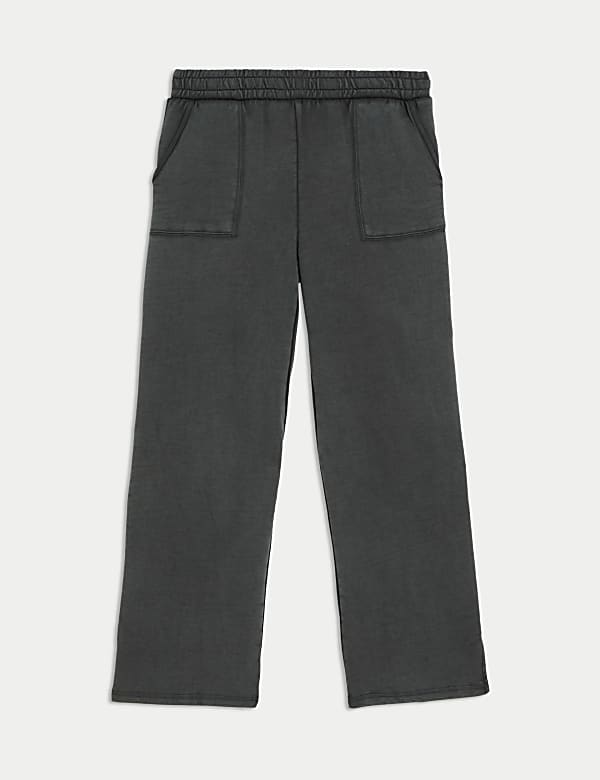 Lounge-Jogginghose aus reiner Baumwolle mit weitem Bein - AT