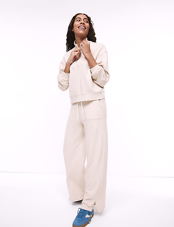 Pure Cotton Wide Leg Lounge Joggers - US