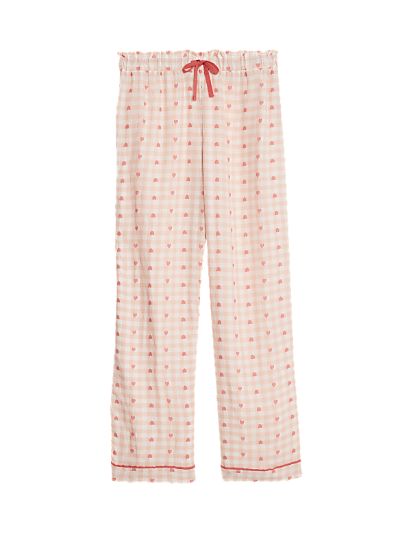 Cotton Rich Checked Heart Pyjama Bottoms