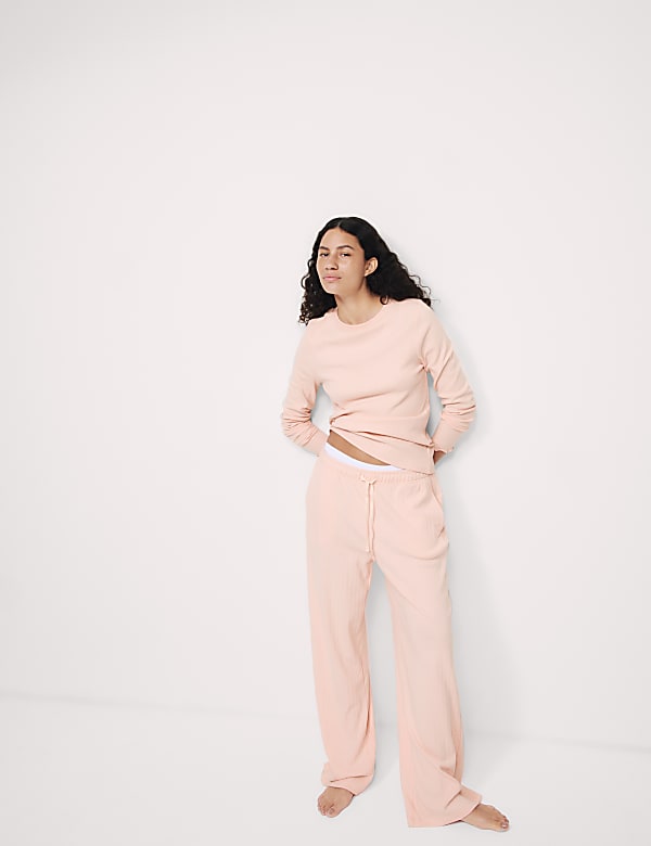 Cotton Rich Ribbed Lounge Pants