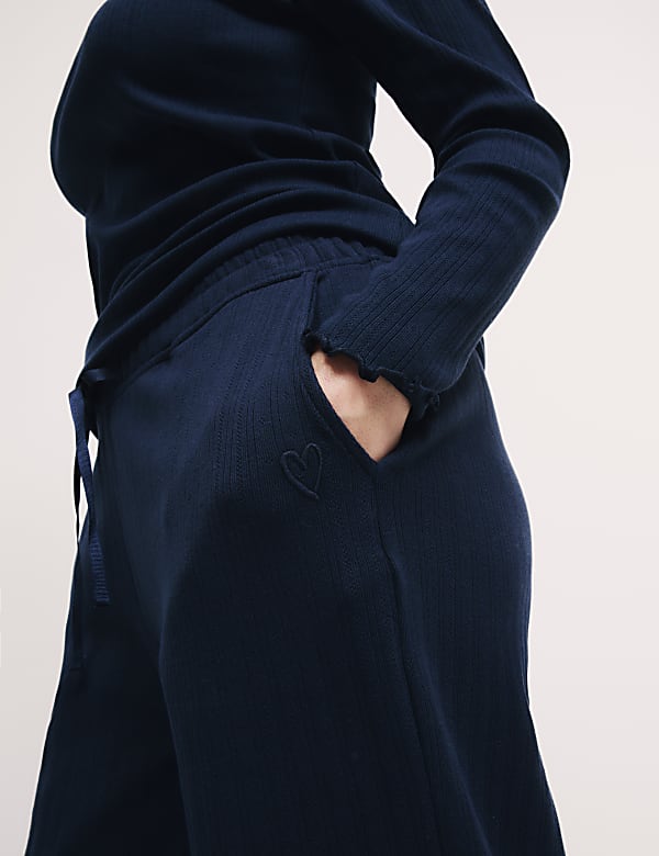 Pantalon confortable en coton &agrave; motif c&ocirc;tel&eacute; - LU