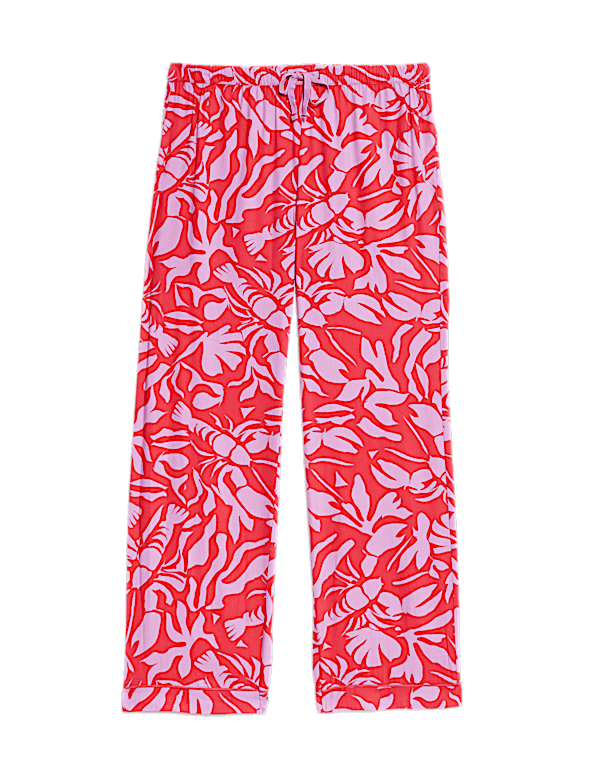Cotton Blend Lobster Print Pyjama Bottoms