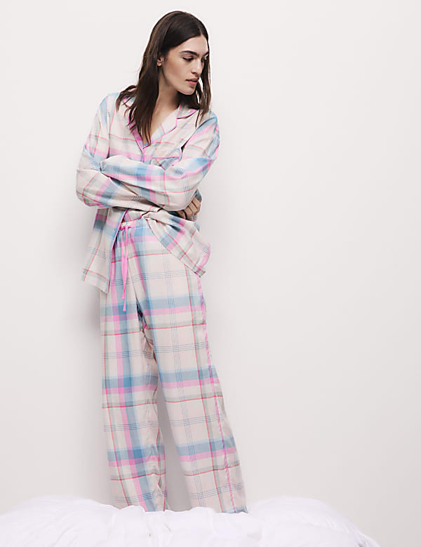 Parte de abajo de pijama con algodón de cuadros - US