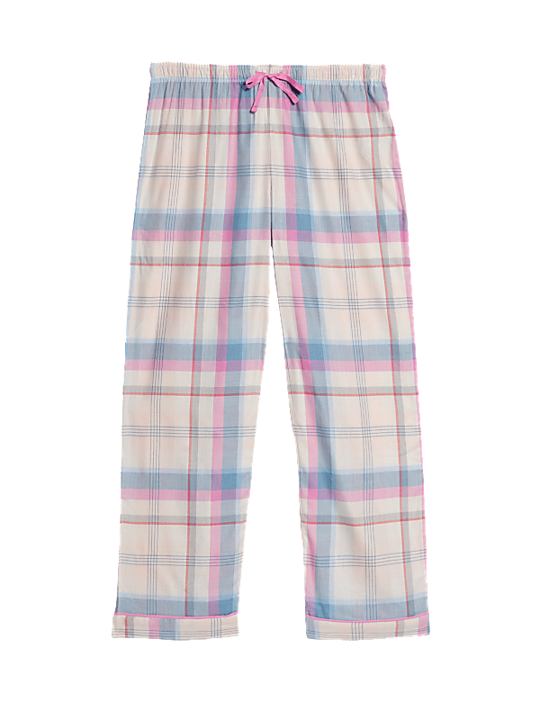 Cotton Blend Checked Pyjama Bottoms