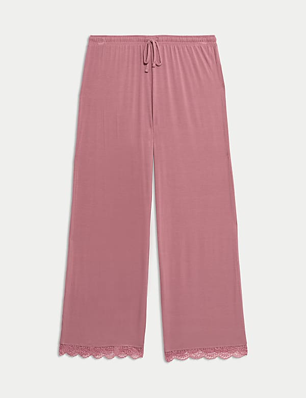 Parte de abajo de pijama Body Soft&trade; de pernera ancha con adorno de encaje - US