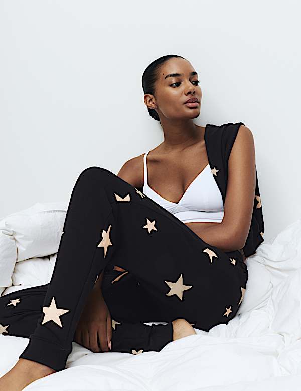 Star Print Cuffed Hem Pyjama Bottoms