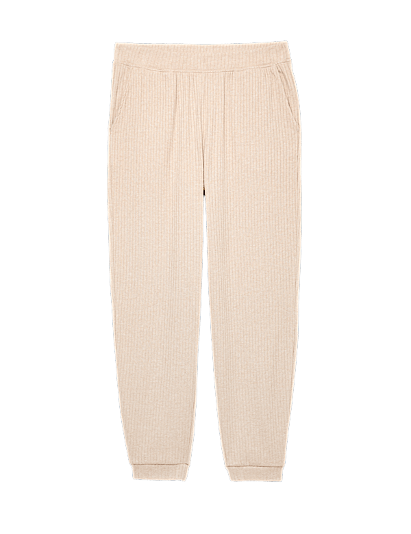 Ribbed Cuffed Hem Pyjama Bottoms