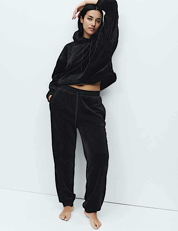 Pantalon de jogging confortable en polaire à fausse fourrure - LU