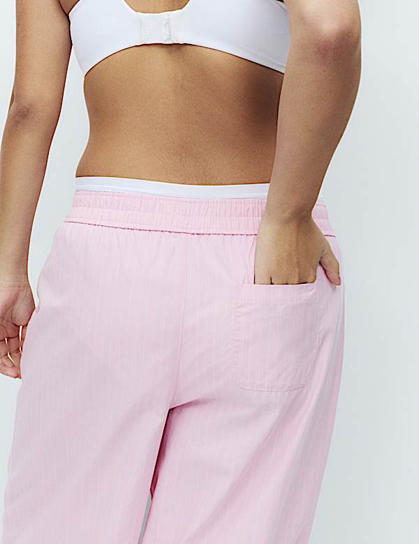 Pure Cotton Striped Wide Leg Pyjama Bottoms - VN