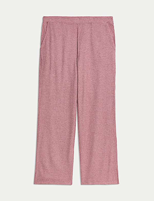 מכנסי פיג'מה ריב בגזרה רחבה - IL