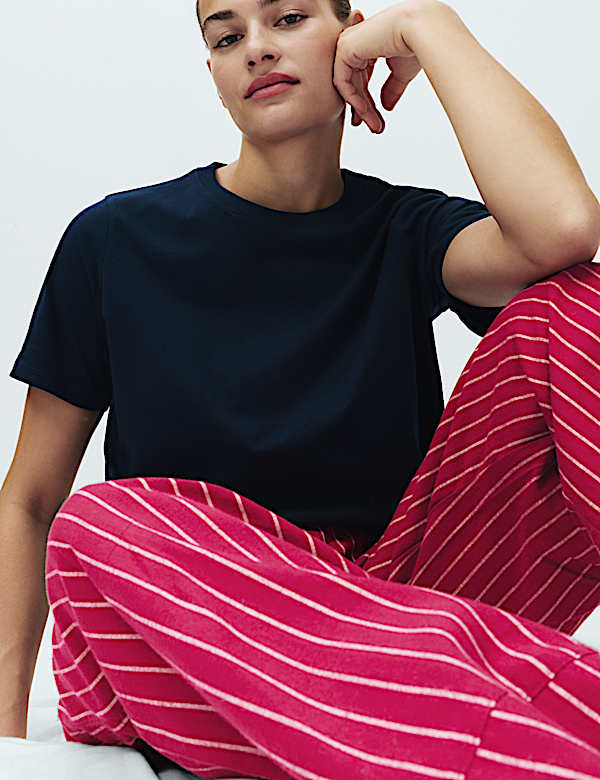 Set van 2 zuiver katoenen pyjamabroeken met print - BE