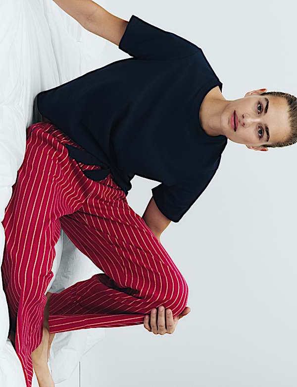 Set van 2 zuiver katoenen pyjamabroeken met print - BE