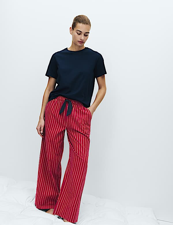 Set van 2 zuiver katoenen pyjamabroeken met print - BE