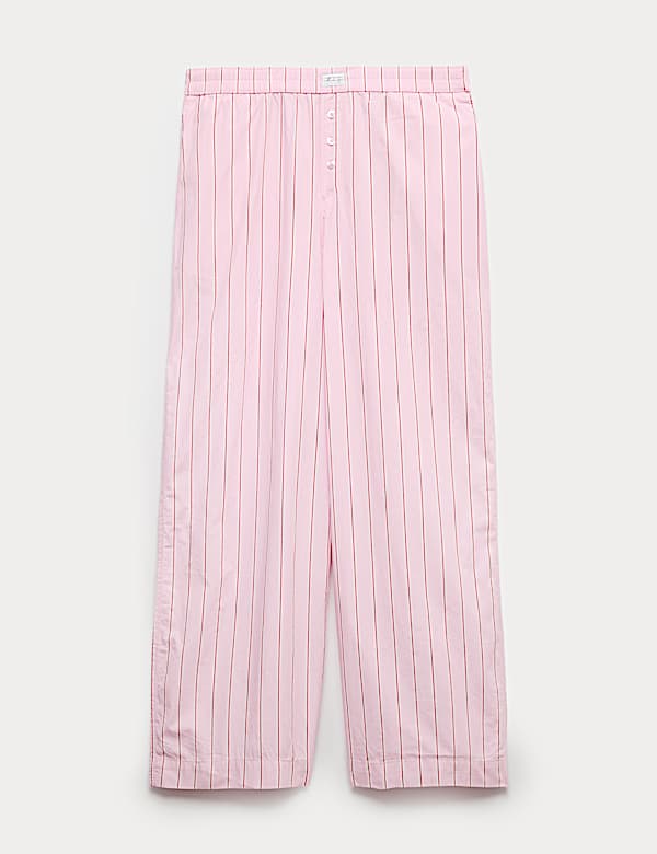Pure Cotton Striped Wide Leg Pyjama Bottoms - US
