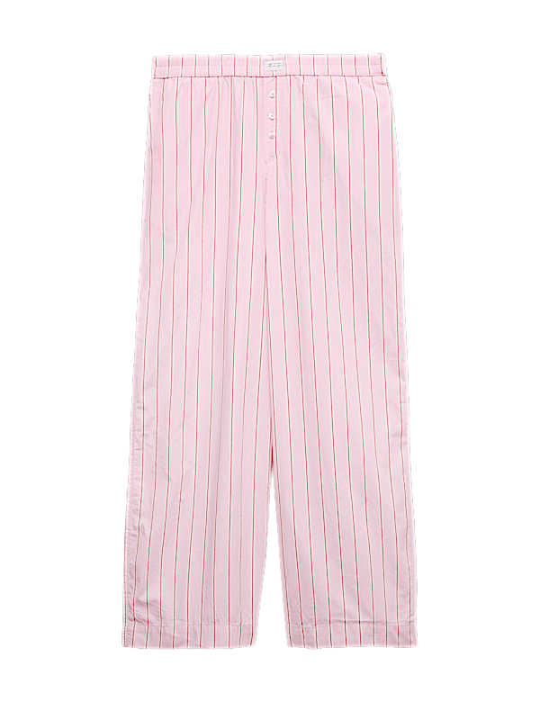 Pure Cotton Striped Wide Leg Pyjama Bottoms