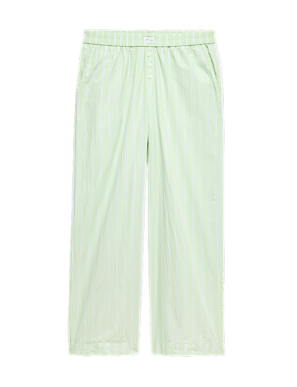 Pure Cotton Striped Wide Leg Pyjama Bottoms