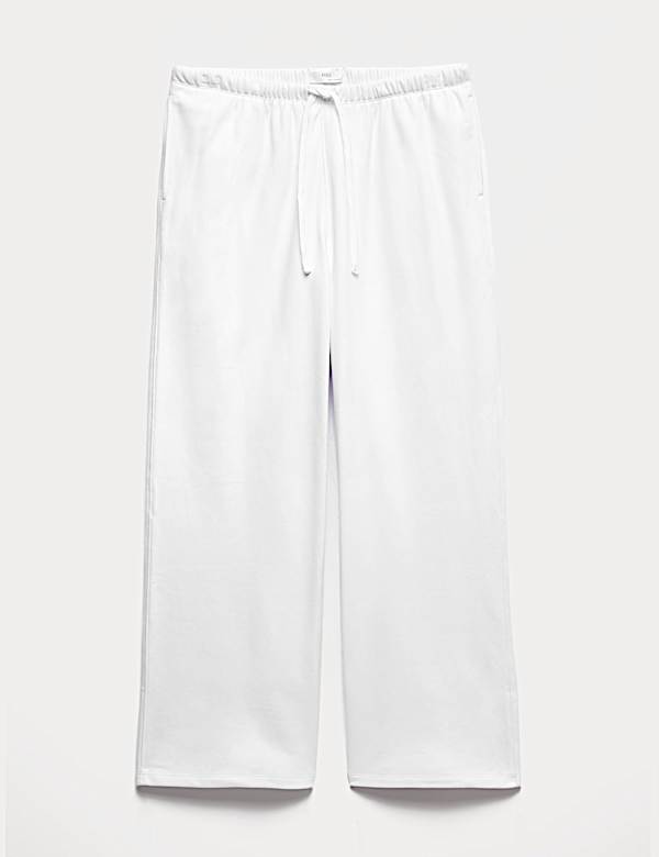 Pantalon de jogging d&rsquo;int&eacute;rieur coupe large en coton envers bross&eacute; - BE